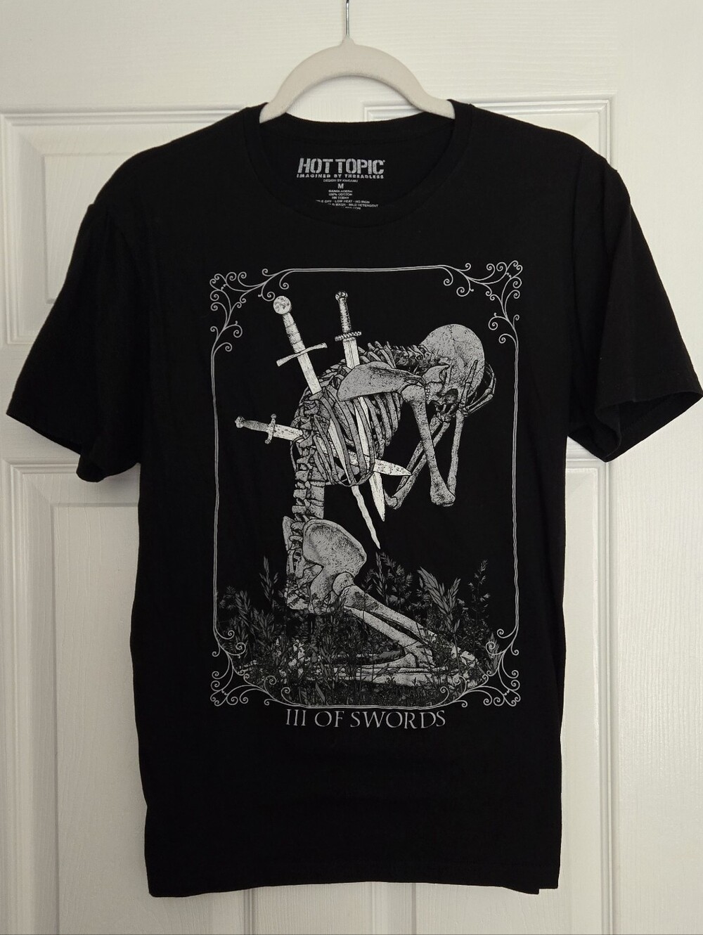 Hot Topic Three Of Swords Skeleton T-Shirt By Kingamu